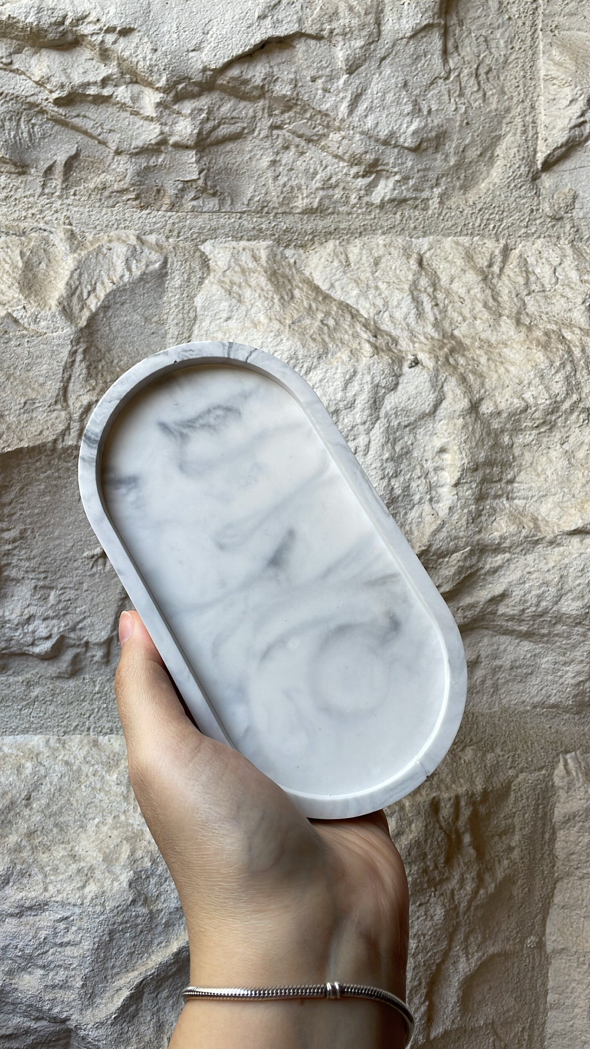 Marble Grey Oval Tray